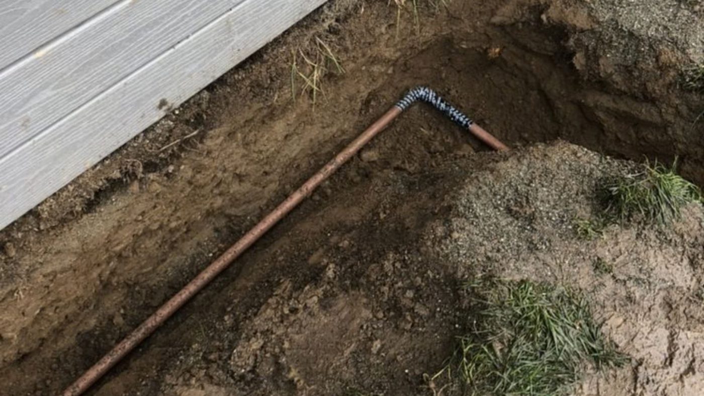 Main water line repair in a Kirkland yard